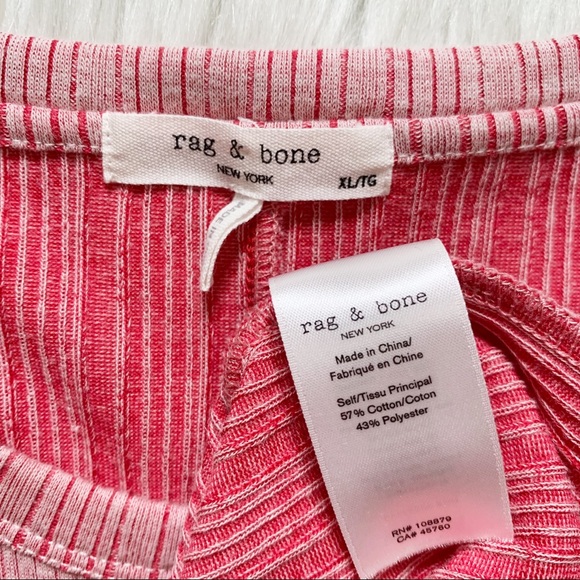 SOLD-Rag & Bone Two Tone Pink Ribbed Midi Dress - Picture 14 of 16